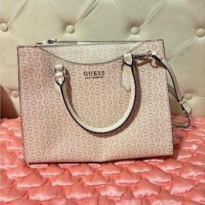 GUESS Light Pink Monogram Tote